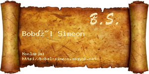 Bobál Simeon névjegykártya